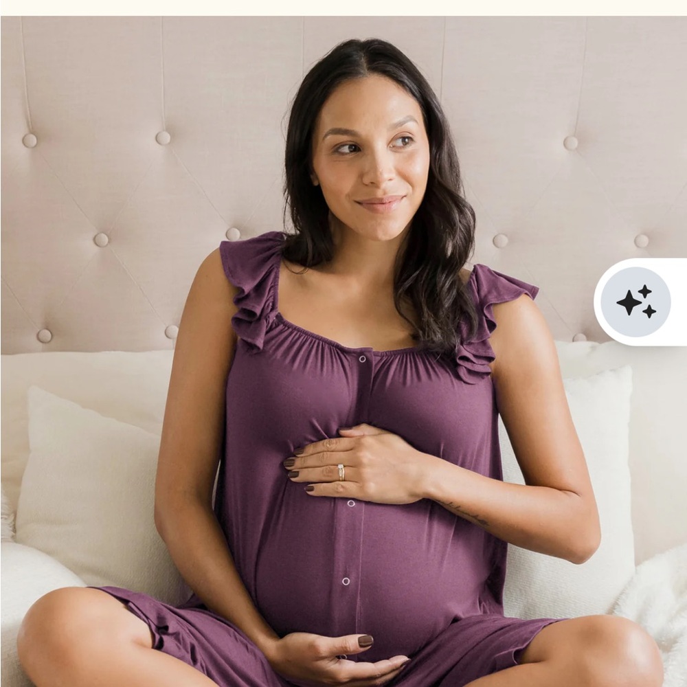 Kindred bravely Ruffle Strap Labor & Delivery Gown